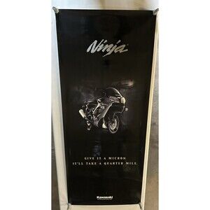 RARE HTF Kawasaki Ninja 2000 ZX6R Dealership Poster Large 60"X25" Size